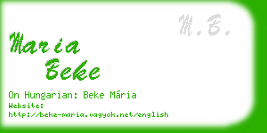 maria beke business card