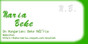 maria beke business card